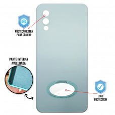 Capa para Samsung Galaxy A02 e M02 - Case Silicone Safe Glass Verde Pastel